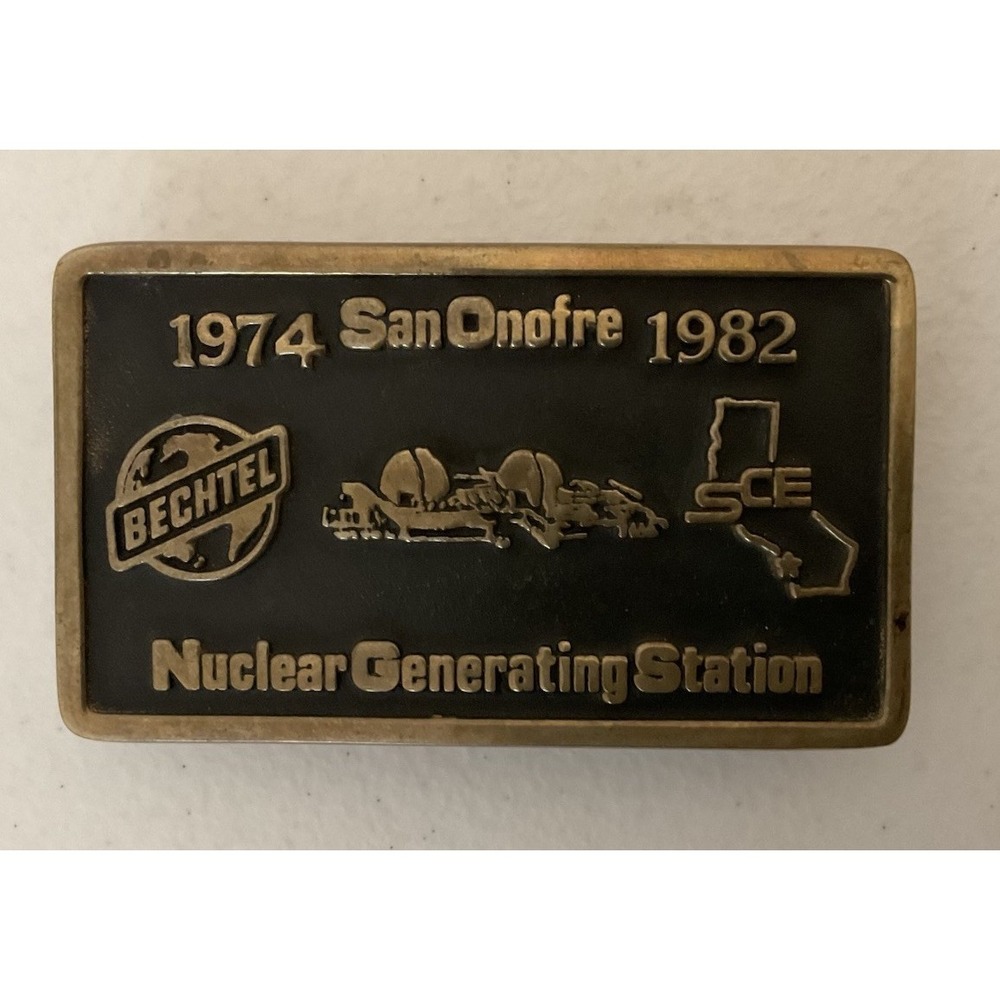 San Onofre Vintage Generating Station Brass Belt Buckle